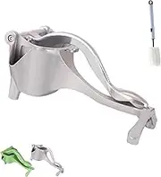 Cubiccredit Manual Juice Squeezer, Aluminum Alloy Fresh Fruit Juice Extractor, Heavy Duty Manual Juice Squeezer Handheld Easy to Use, Efficient Extraction of Citrus, and Other Fruits (Silver)