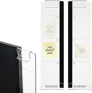 uxcell Monitor Memo Board, Transparent, Black Left and Right with Phone Holder Self-Adhesive Sticky Note Holder Side Attachment Computer Accessories for Home Office Computer, 2 Pcs