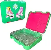 My Family Kid-Friendly Easy Clean Bento Lunchbox - Leakproof, Durable, BPA-Free - Fits Cooler Bag - Dishwasher Safe, Skate