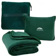 Premium Soft Travel Blanket Pillow Airplane Flight Blanket Throw in Soft Bag ...