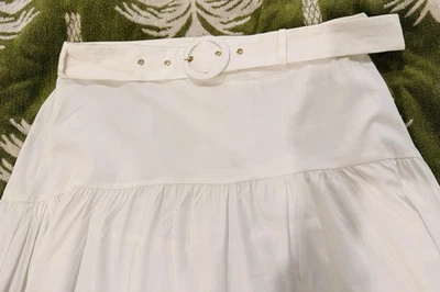 BNWT portmans white high low belted midi skirt sz 16