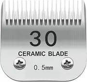 Docal 30# Pet Dog Grooming Detachable Blades, Compatible with Andis Size-30# Cut Length 1/50"(0.5mm), Most A5, Wahl KM Series Clippers,Made of Ceramic Blade & Stainless Steel Blade