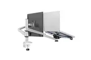 TODO Aluminium Dual Laptop + Monitor Stand Desk Clamp Mount Bracket VESA 75-100mm 2 Arm