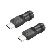 2pcs DC Power Converter 5.5mm x 2.1mm Male to Type-C Adapter Connector