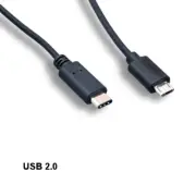 Kentek 3ft USB 2.0 to Micro B to Type C Cable Sync Charge Laptop PC Tablet Speed