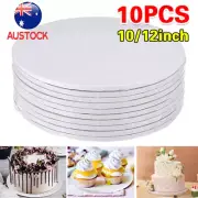 10-Pack of White Round Masonite Cake Boards in Multiple Sizes (5mm Thickness)