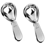 2 Pcs Coffee Scoop, 18/8 Stainless Steel Coffee Tablespoon Measuring Spoons, ...