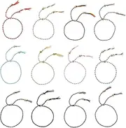 [SING F LTD] 12PCS Friendship Bracelet for Women Girls Teen Birthday Party Favors Bohemian Handmade Braided Wrap Adjustable Bracelet Thin Strings Multicolor 12 Styles