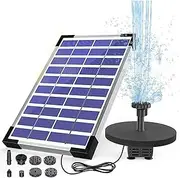 Outdoor Water Feature 12W Solar Fountain Power Pump with Nozzles Pipe DIY Solar Water Pump for Water Feature for Bird Bath FishPond Garden Pond Water Features(5.5W)