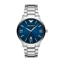 在飛比找momo購物網優惠-【EMPORIO ARMANI】經典紳士藍面腕錶43mm(A