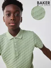 Baker by Ted Baker Textured 100% Cotton Polo Shirt (AT9428) | $51 - $65