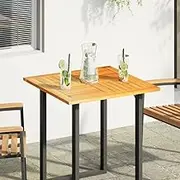 Solid Acacia Wood Table Top, 70x70x2 cm Square, Durable Outdoor Dining Surface for Garden Tables
