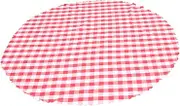 Polyester Round Tablecloth Checkered Pattern Fadeless Wrinkle-Resistant for Dinner Parties