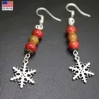 Fashion Women Vintage Bohemia Earrings Apple Style Beaded Snowflake Tassel 1697