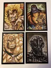 SABRETOOTH THANOS THE THING BEN GRIMM ULTRON 4 Sketch Card Print Set