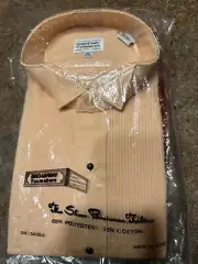 Mens Broadway Tuxmakers PeachTuxedo shirt size XL 36-37