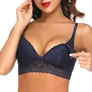 [TBSCWYF] Women Lace Nursing Bras Cotton Nursing Bra Seamless Wireless Night Sleep Nursing Maternity Bra for Breastfeeding with Removable Spill Prevention Pads Maternity Bra