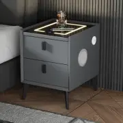 Bedside Table with Wireless Charging Port Smart Bed Side Table with Bluetooth Sp