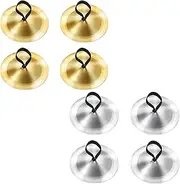 WUMUZAI 8Pcs Finger Cymbals for Belly Dance, 2.1 Inch Mini Hand Cymbals Musical Instrument Symbol, Brass Iron Finger Dancing Finger Zills for Adults Dancer Evening Party, Gold & Silver