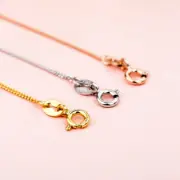 Genuine Gold Plated on Real 925 Sterling Silver Necklace 1.2mm Cuban Curb Chain