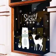 Large Christmas Bear Elk Wall Stickers Window Glass Stickers Art Design
