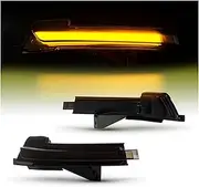 Turn Signal Lights for Ford for Mustang S550 2015-2020 LHD Car LED Dynamic Turn Signal Light Blinker Indicator Sequential Side Mirror Lamp Lights Trim Turn Signal Lights(Smoked Black)