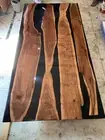 Made To Order Black Epoxy Walnut Table, Cafeteria Table, Console Bar Table Decor