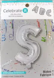Celebrate It Letter S Balloon Mylar 16-in Holographic Balloon NEW