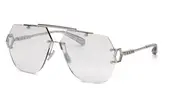 Philipp Plein SPP111 579F Men's Sunglasses Silver Size 66