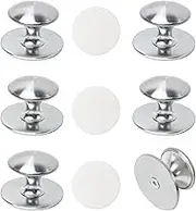 NEETUE 6 Pcs Stick on Knobs for Cabinets, Stick on Knobs for Cabinets and Drawers, Renter Friendly Kitchen Cabinet Handles, No Drill Drawer Pulls for Drawer Cupboard Cabinet Window (Silver)