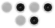 (6) Rockville CC525T White 5.25" Commercial 70v Ceiling Speakers For Restaurant
