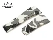 20 21mm Oysterflex For Rolex Watch Silicone Rubber Strap Band White Camo Clasp