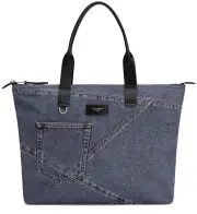 DOLCE&GABBANA $1895 Blue Denim Medium Patchwork Shopper Bag New And Authentic