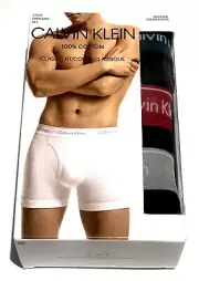 Calvin Klein NB4003-941 Men's Size L Cotton Boxer Brief Underwear (3 Pack)