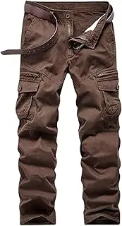 [HanzhuoLG] Men Overalls Cargo Military Tactical Outdoor Pants Army Running Casual Male Clothing Baggy Big Size Long Trousers For Men's brown XS