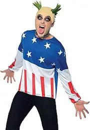 Smiffys 23691M Mens Party Starter Costume Jumper Wig and Nose Ring Size M 23691 Blue
