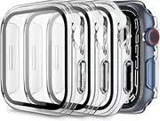[HEYUS] [3 Pack] Tempered Glass Screen Case 41mm for Apple Watch Series 9 8 7, Full Coverage Screen Protector All-Around Surround Overall Case Cover for iWatch Series 9 8 7 41mm (Transparent)