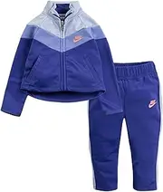 [Nike] Girl`s Therma-Fit Full Zip Jacket & Jogging Pants 2 Piece Set (Rush Violet(16E156-P4E)/Pink, 12 Months)