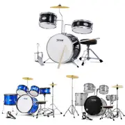 VEVOR Kids/Adult Drum Set 3/5-Piece 14-22in Full Size Drum Kit with Throne Stand