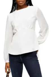NWT TOPSHOP Chiffon Sleeve Tea Blouse US8