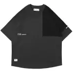 B-SIDE 2 TONE WIDE TEE 不對稱 短T (黑色) 化學原宿