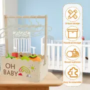 Baby Crate Basket with Handle Practical Infant Storage Crate with Hangers teATx