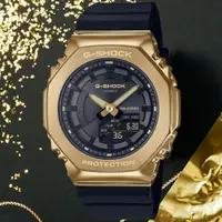 在飛比找PChome24h購物優惠-CASIO卡西歐 G-SHOCK 農家橡樹 奢華黑金雙顯腕錶