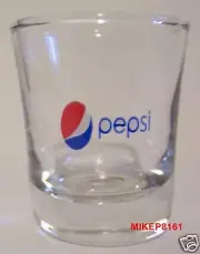 PEPSI COLA NEW 2009 LOGO ON A CLEAR SHOT GLASS