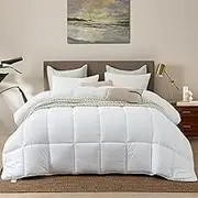 Dorrin Nessin Down Alternative Comforter Duvet Inserts Bedding Queen Size 90x90 All Season, Ultra Soft Double Brushed Microfiber Shell, Classic Box Stitched with 8 Corner Tabs