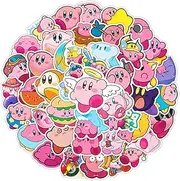 Cute Cortoon Game Kirby Stickers, 50Pcs Cartoon Sticker Packs for Teens Adult Girls, Vinyl Waterproof Stickers for Phone Car Water Bottle Laptop Luggage