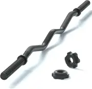 Barra de levantamiento de pesas EZ Curl Bar de 47", barras de curling de 1 pulga
