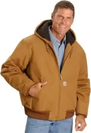 NWT Carhartt Loose Fit Brown Duck Lined Zip Hoodie Jacket Coat Men's Size 2XL