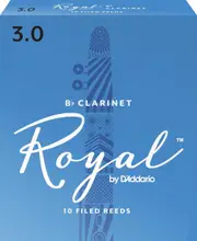 Rico Royal Bb Clarinet Reeds, Strength 3.0, 10-pack