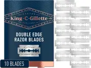 King C. Gillette Double Edge Safety Razor Blades 10 count, Stainless Steel Plati